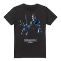 Black - Front - Terminator 2 Mens Motorbike T-Shirt