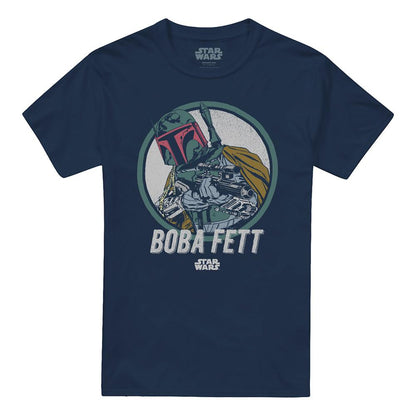 Navy - Front - Star Wars Unisex Adult Boba Retro T-Shirt