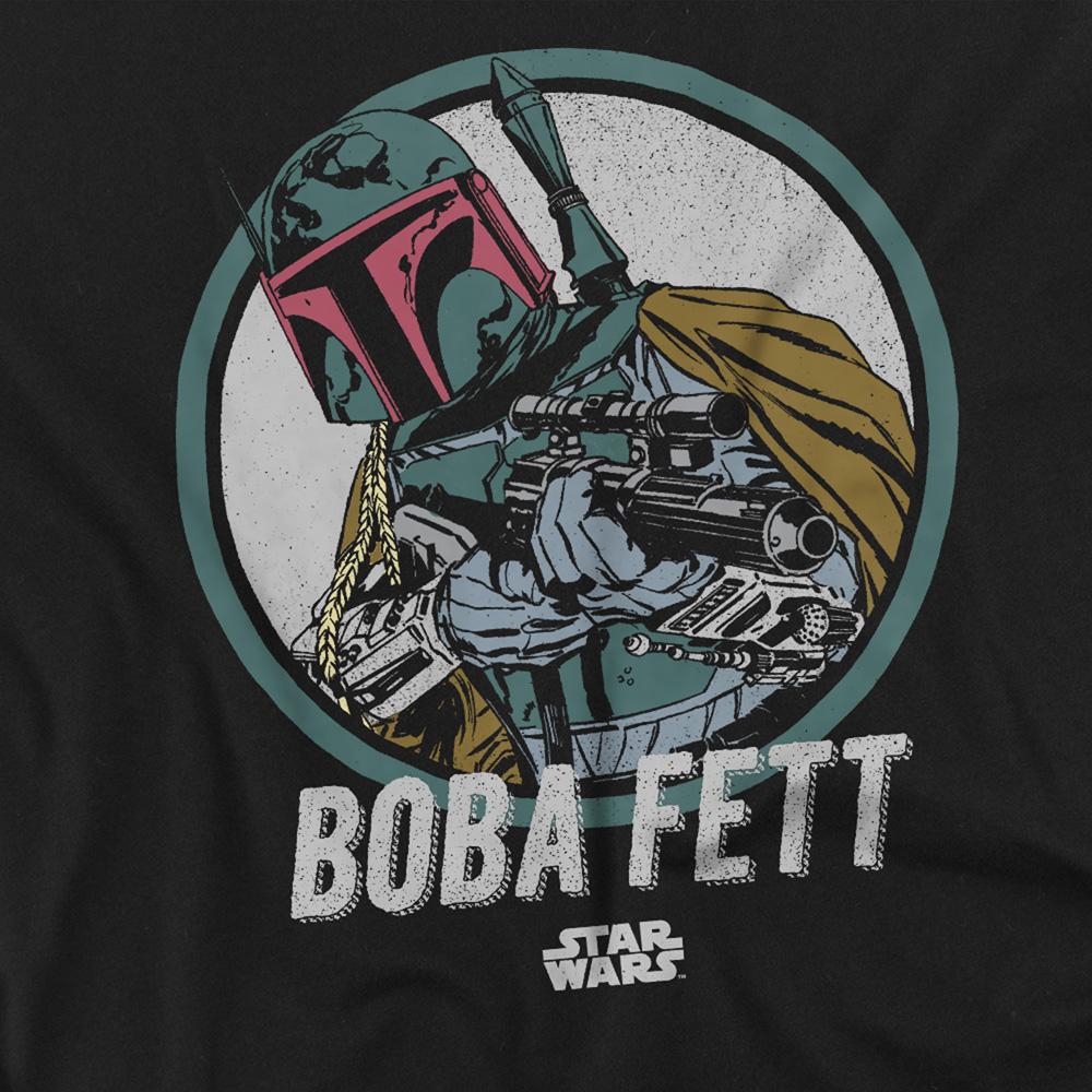 Black - Side - Star Wars Unisex Adult Boba Retro T-Shirt