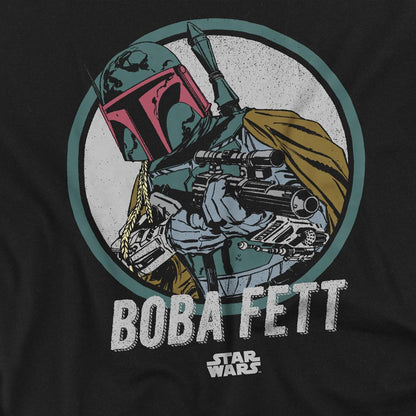 Black - Side - Star Wars Unisex Adult Boba Retro T-Shirt