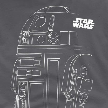 Charcoal - Side - Star Wars Unisex Adult R2-D2 Outline T-Shirt