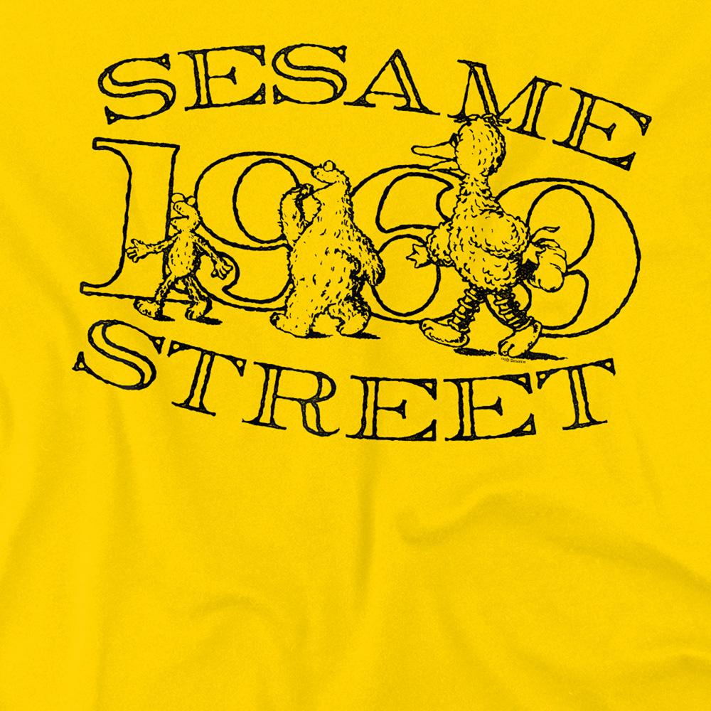 Yellow - Side - Sesame Street Unisex Adult Friend Stroll T-Shirt