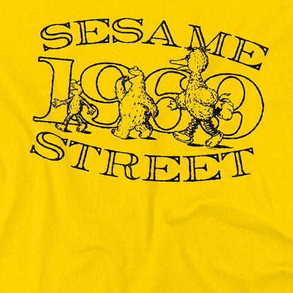 Yellow - Side - Sesame Street Unisex Adult Friend Stroll T-Shirt