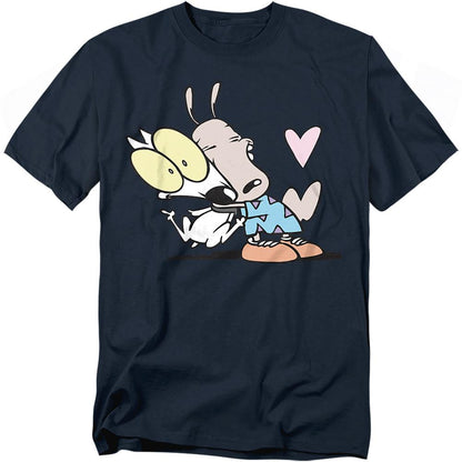 Navy - Front - Rocko´s Modern Life Unisex Adult Hug T-Shirt