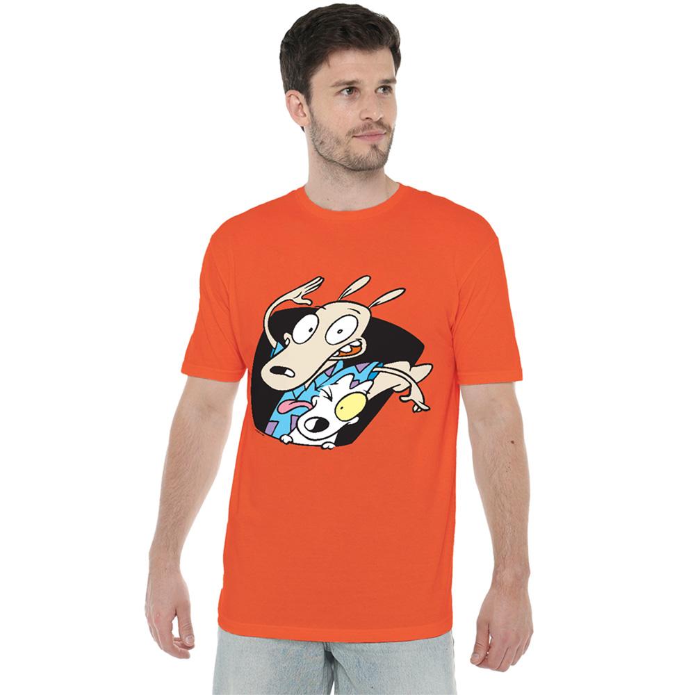 Orange - Back - Rocko´s Modern Life Unisex Adult Spunky Wink T-Shirt