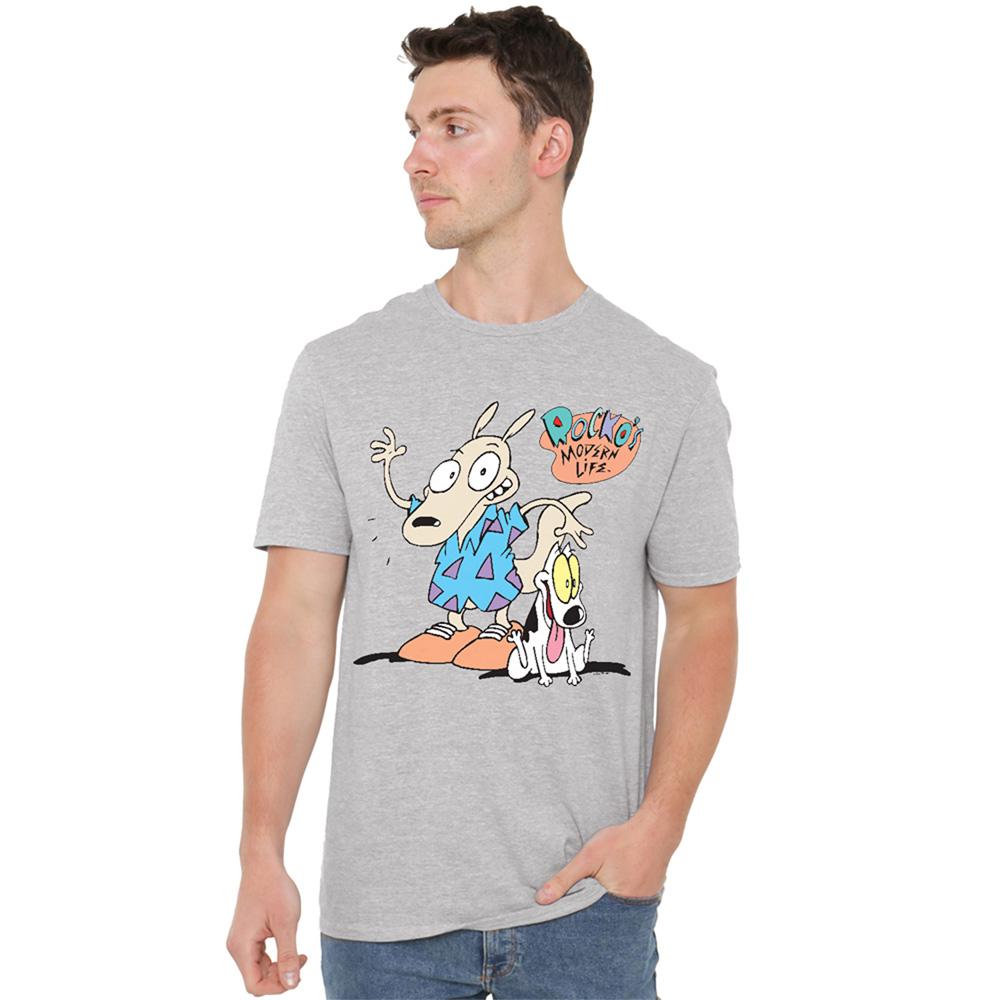 Athletic Heather - Back - Rocko´s Modern Life Unisex Adult Spunky Logo T-Shirt