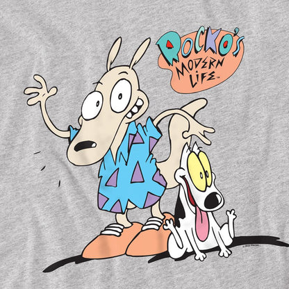 Athletic Heather - Side - Rocko´s Modern Life Unisex Adult Spunky Logo T-Shirt
