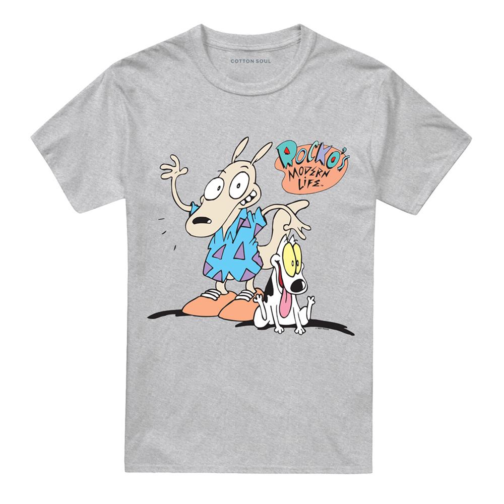 Athletic Heather - Front - Rocko´s Modern Life Unisex Adult Spunky Logo T-Shirt