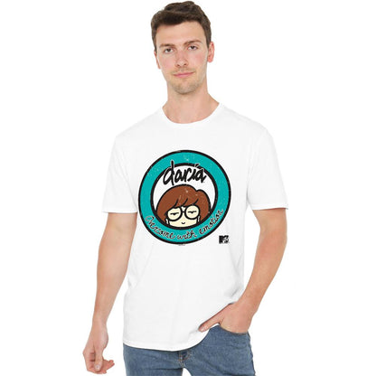 White - Back - Daria Unisex Adult Overcome With Emotion Logo T-Shirt