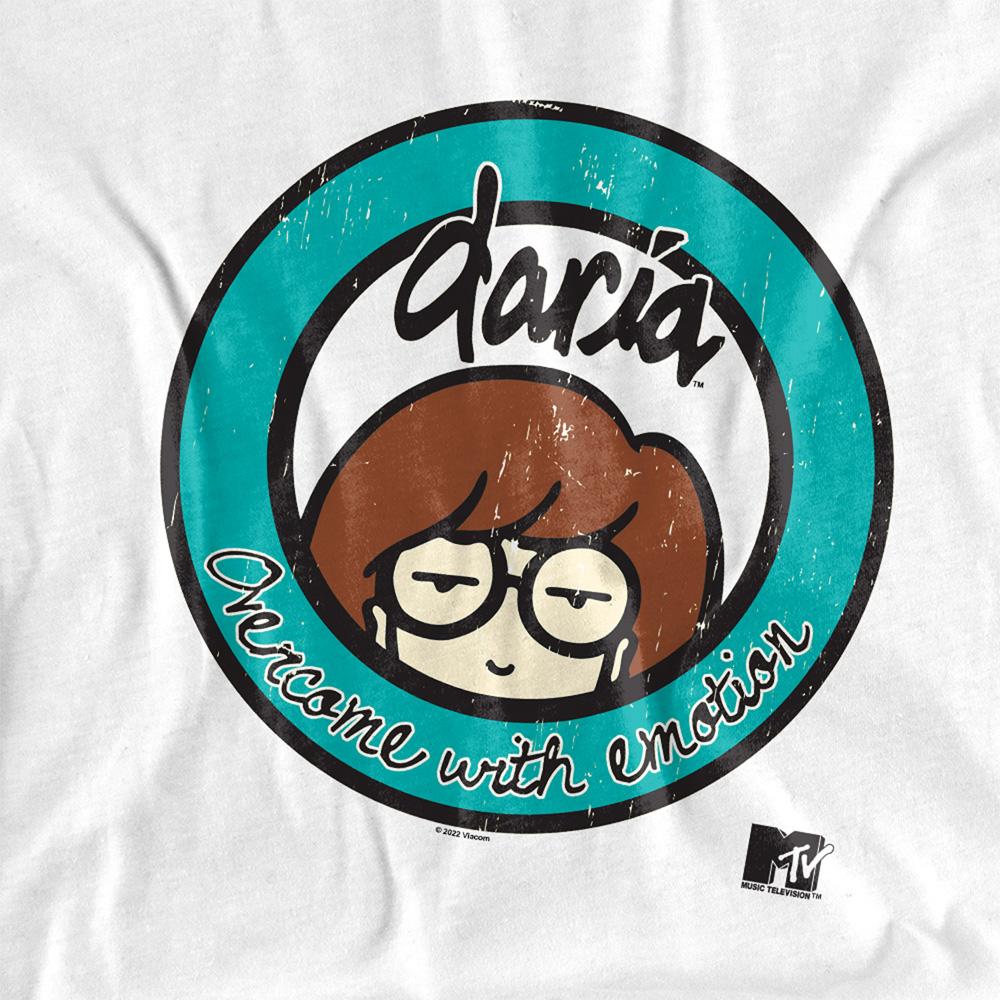 White - Side - Daria Unisex Adult Overcome With Emotion Logo T-Shirt