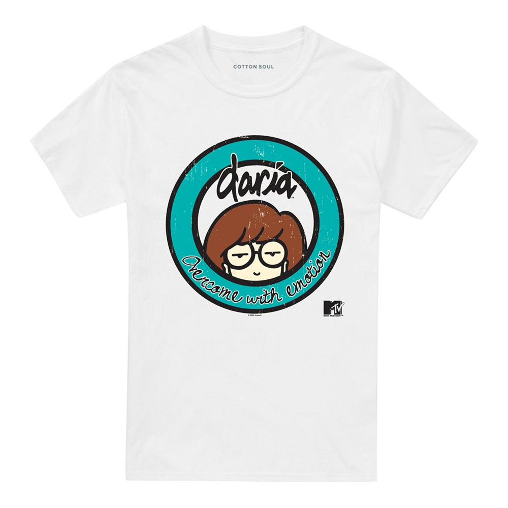 White - Front - Daria Unisex Adult Overcome With Emotion Logo T-Shirt