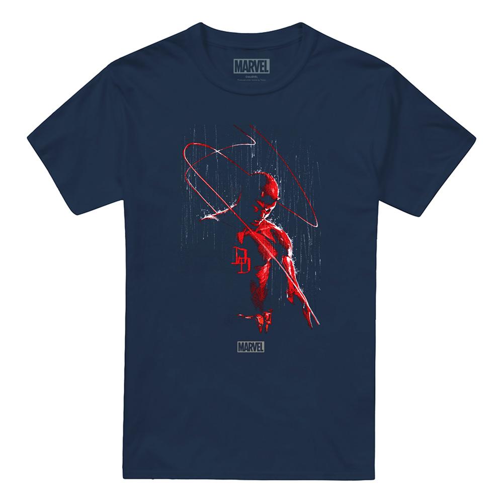 Navy - Front - Daredevil Unisex Adult Rain T-Shirt