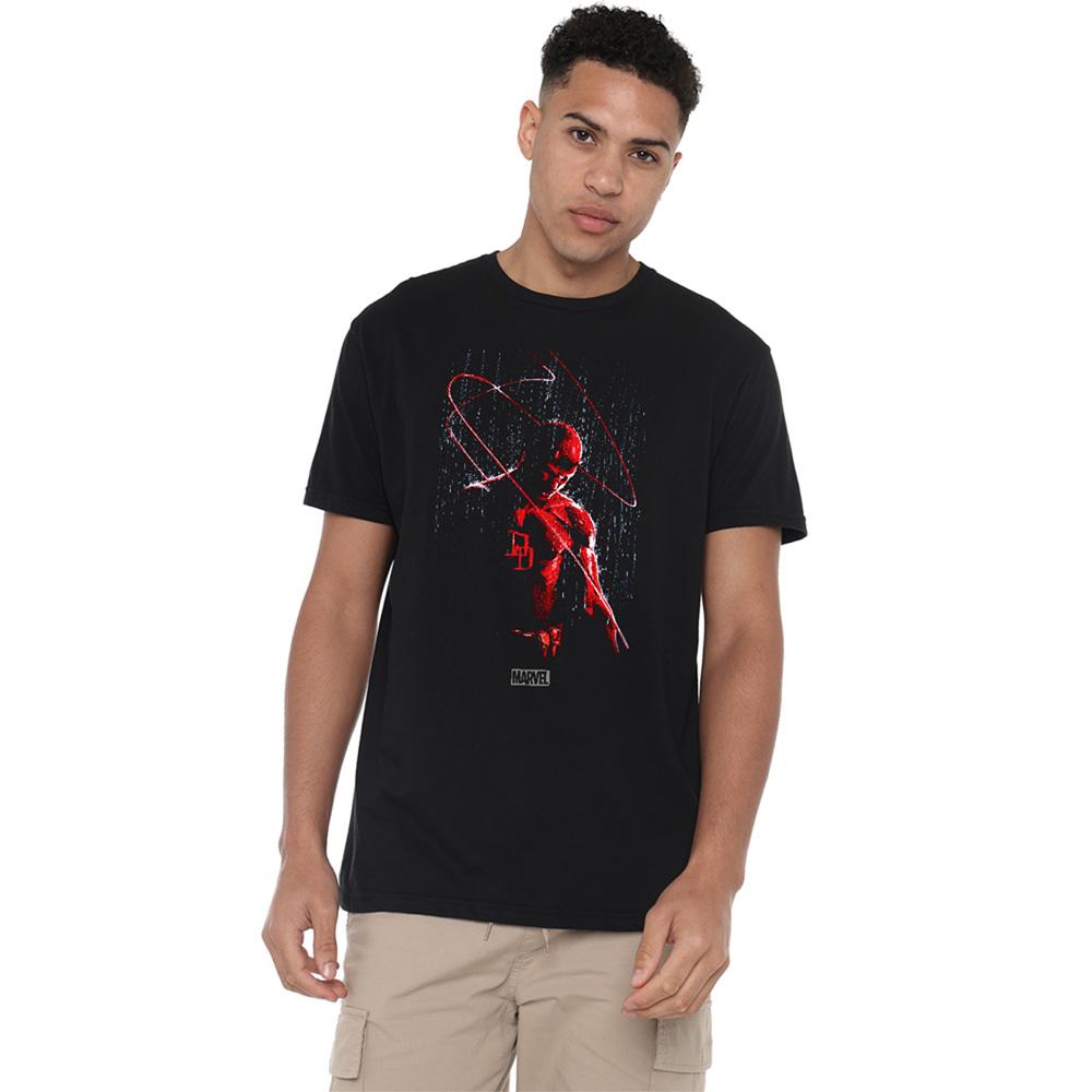 Black - Back - Daredevil Unisex Adult Rain T-Shirt