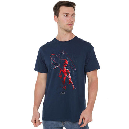Navy - Back - Daredevil Unisex Adult Rain T-Shirt