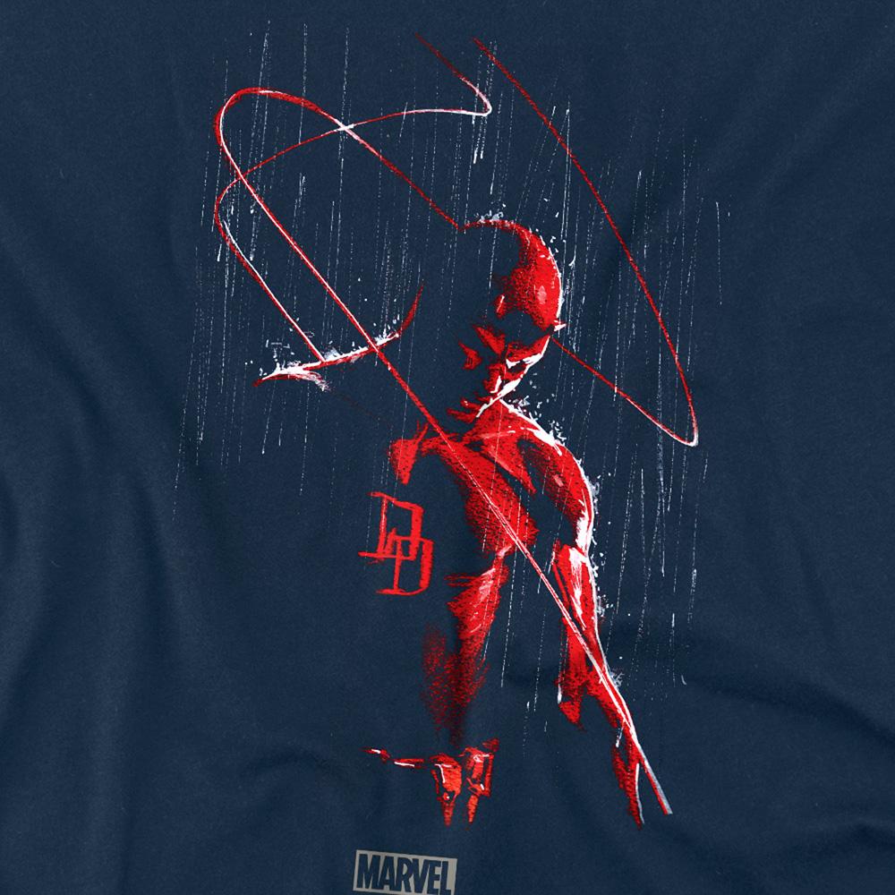 Navy - Side - Daredevil Unisex Adult Rain T-Shirt