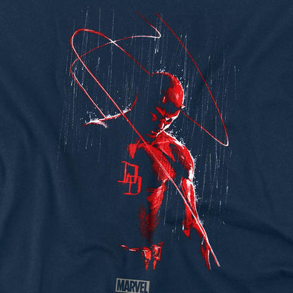 Navy - Side - Daredevil Unisex Adult Rain T-Shirt