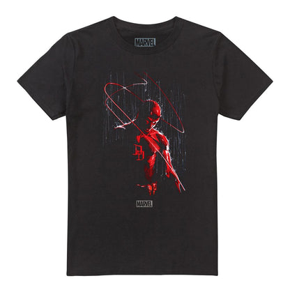 Black - Front - Daredevil Unisex Adult Rain T-Shirt