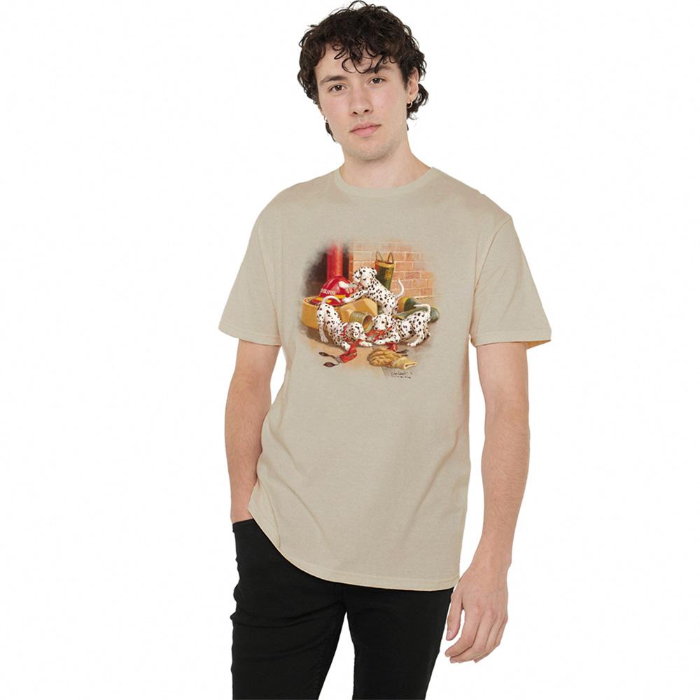 Sand - Back - Wildlife Unisex Adult Wheres The Fire? T-Shirt