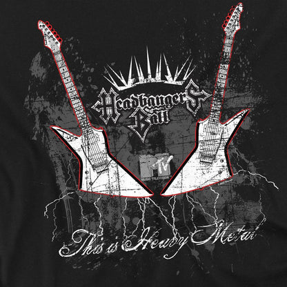 Black - Side - MTV Unisex Adult Headbangers Ball Guitars T-Shirt