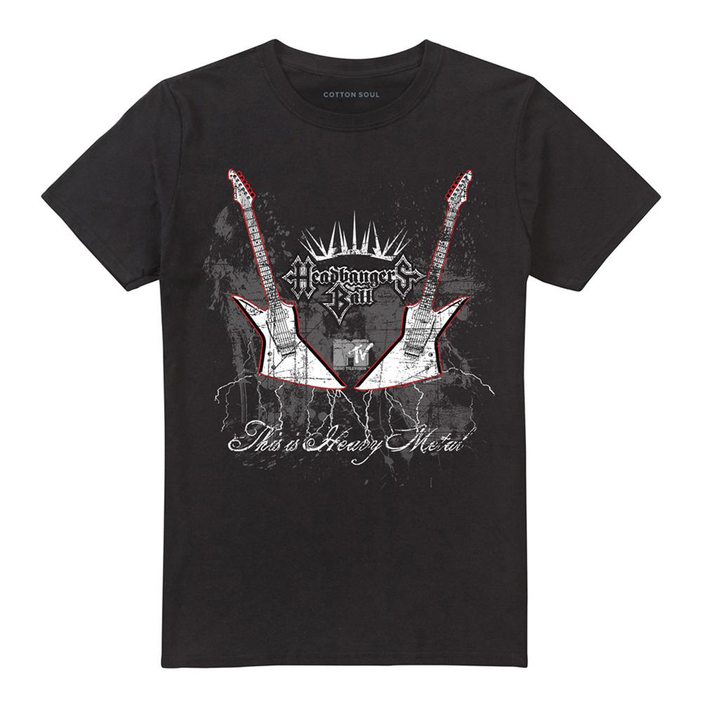 Black - Front - MTV Unisex Adult Headbangers Ball Guitars T-Shirt