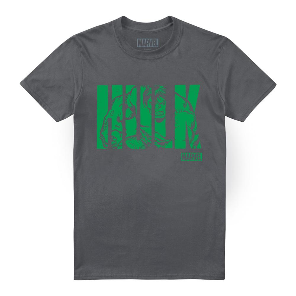 Charcoal - Front - Hulk Unisex Adult Text T-Shirt