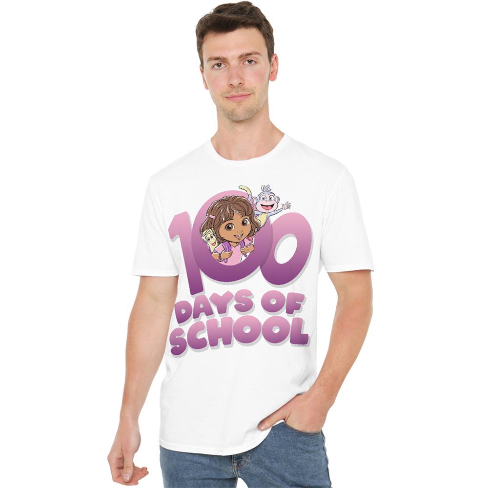 White - Back - Dora The Explorer Unisex Adult 100 Days T-Shirt