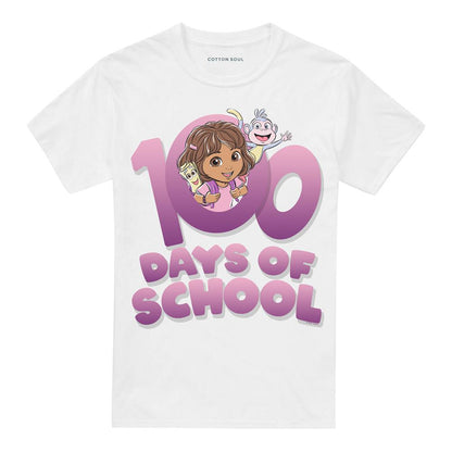 White - Front - Dora The Explorer Unisex Adult 100 Days T-Shirt