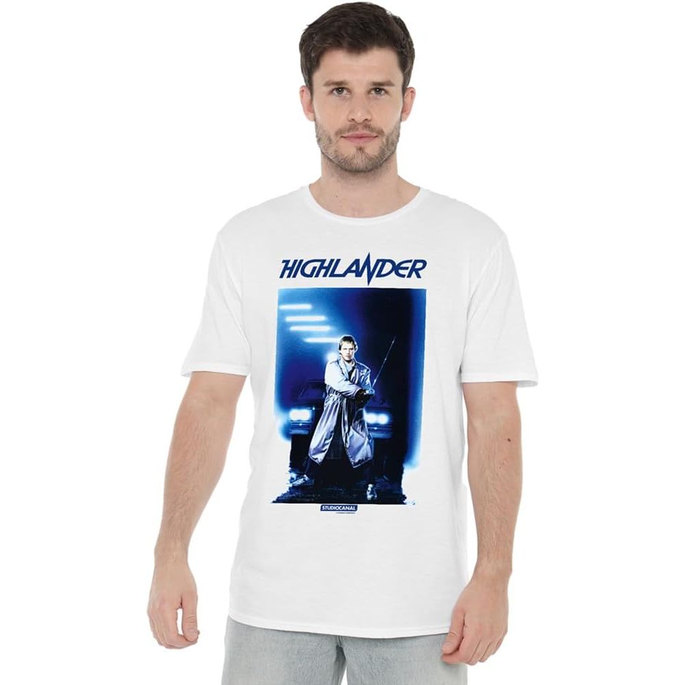 White - Side - Highlander Mens Car T-Shirt