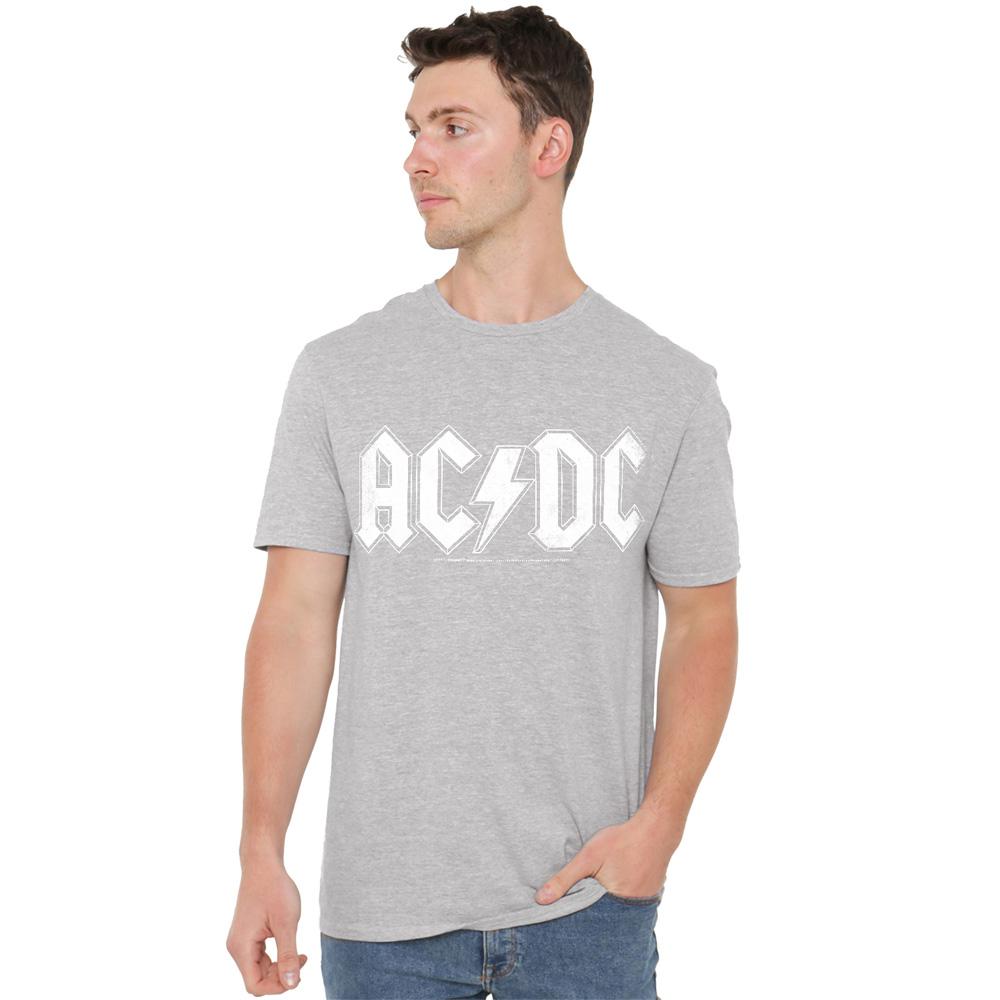 Athletic Heather - Back - AC-DC Unisex Adult Logo T-Shirt