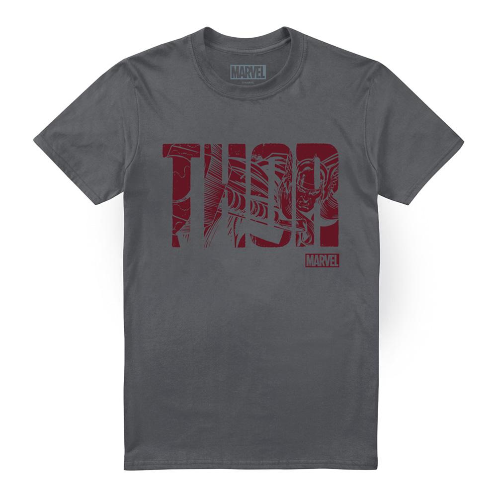 Charcoal - Front - Thor Unisex Adult Text T-Shirt