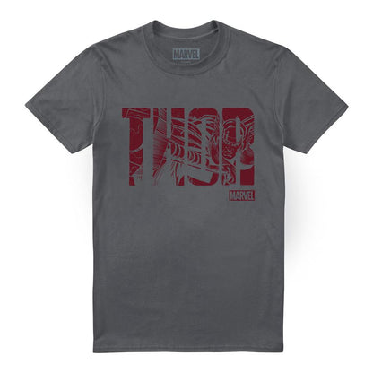 Charcoal - Front - Thor Unisex Adult Text T-Shirt