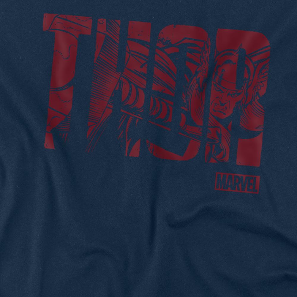 Navy - Side - Thor Unisex Adult Text T-Shirt