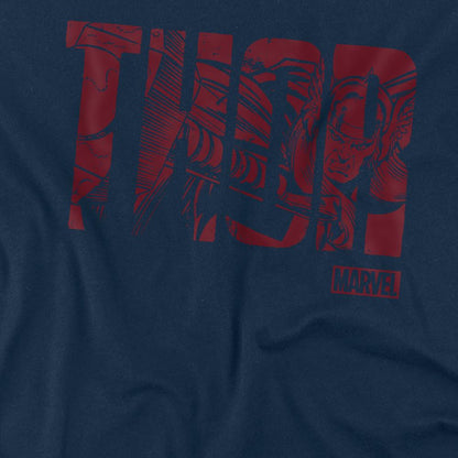 Navy - Side - Thor Unisex Adult Text T-Shirt