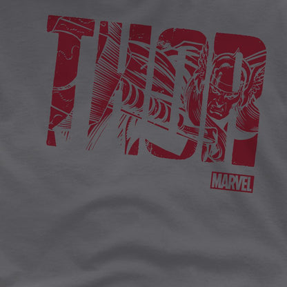 Charcoal - Side - Thor Unisex Adult Text T-Shirt