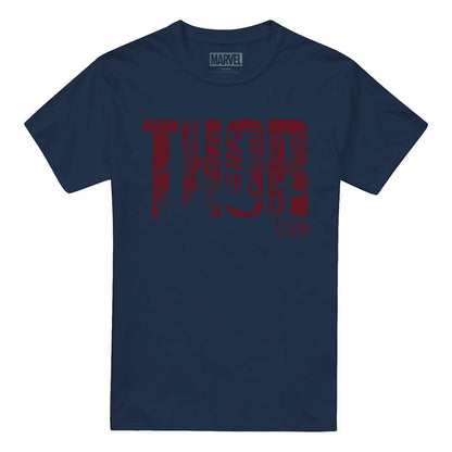 Navy - Front - Thor Unisex Adult Text T-Shirt