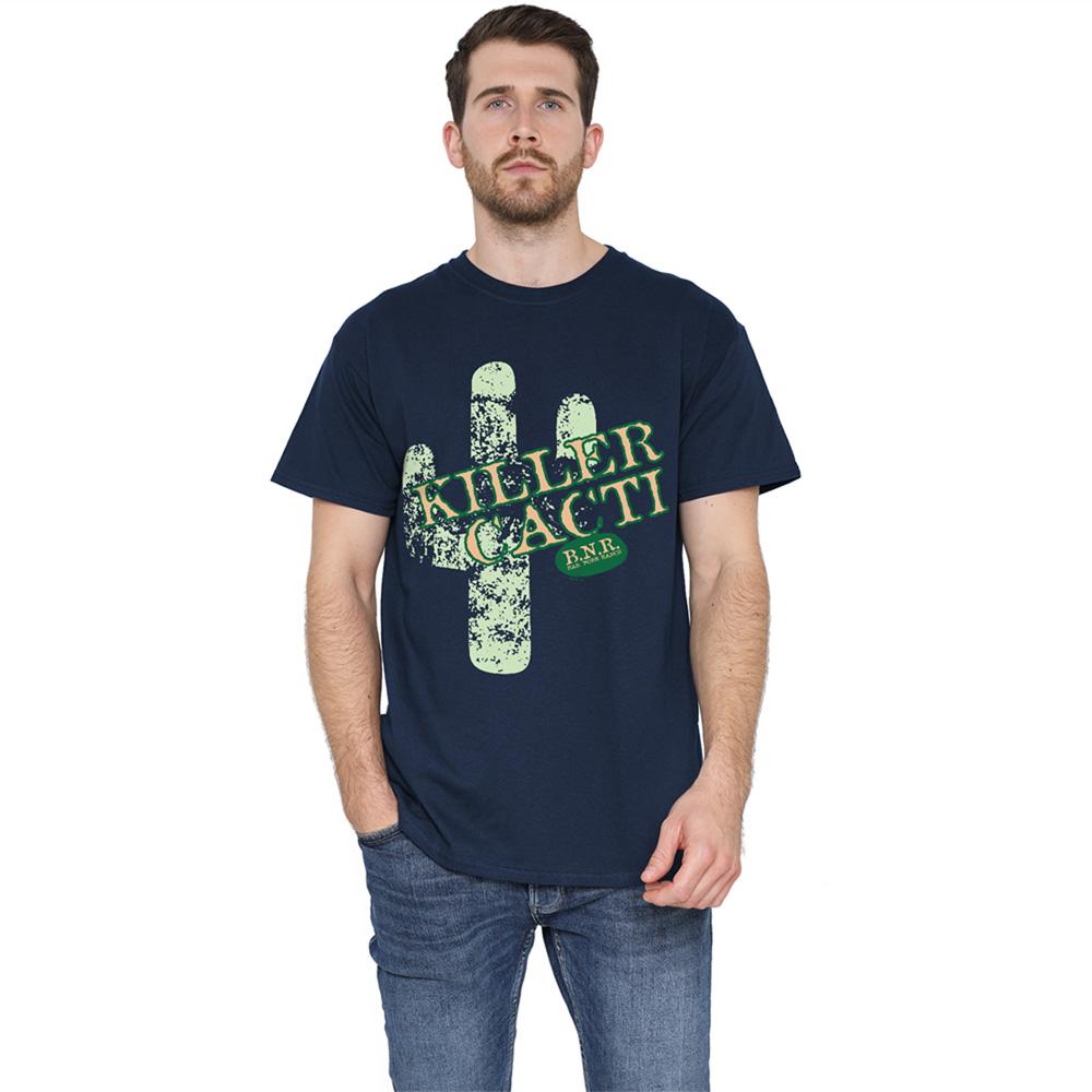 Navy - Back - Hey Dude Unisex Adult Killer Cacti T-Shirt