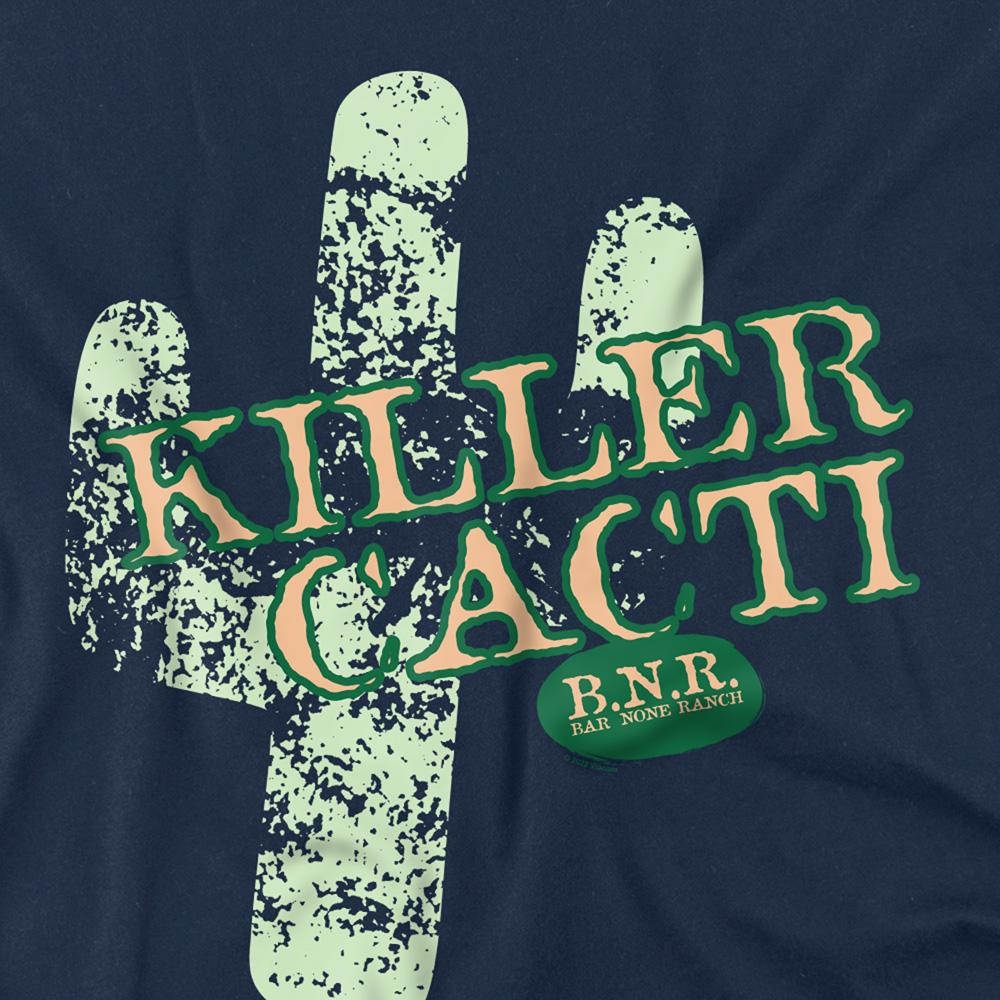 Navy - Side - Hey Dude Unisex Adult Killer Cacti T-Shirt