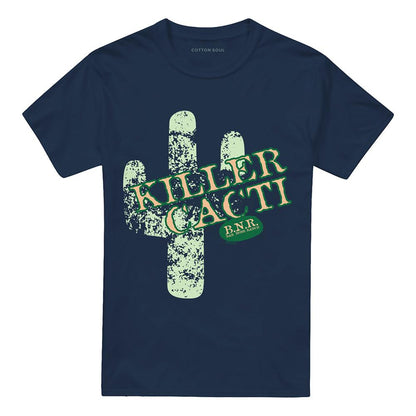 Navy - Front - Hey Dude Unisex Adult Killer Cacti T-Shirt