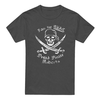 Charcoal - Back - The Princess Bride Unisex Adult The Real Dread Pirate Roberts Printed Heather T-Shirt