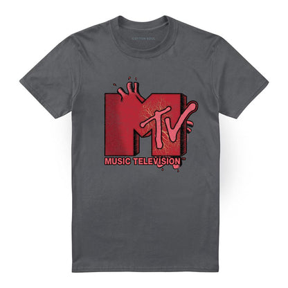 Charcoal - Front - MTV Unisex Adult Beating Heart Logo T-Shirt
