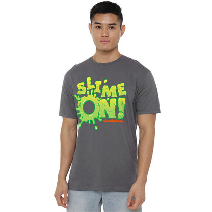 Charcoal - Back - Nickelodeon Unisex Adult Slime On T-Shirt