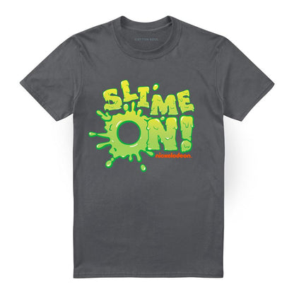 Charcoal - Front - Nickelodeon Unisex Adult Slime On T-Shirt