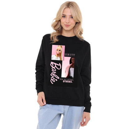 Black - Side - Barbie Womens-Ladies Rise By Lifting Others Sweatshirt