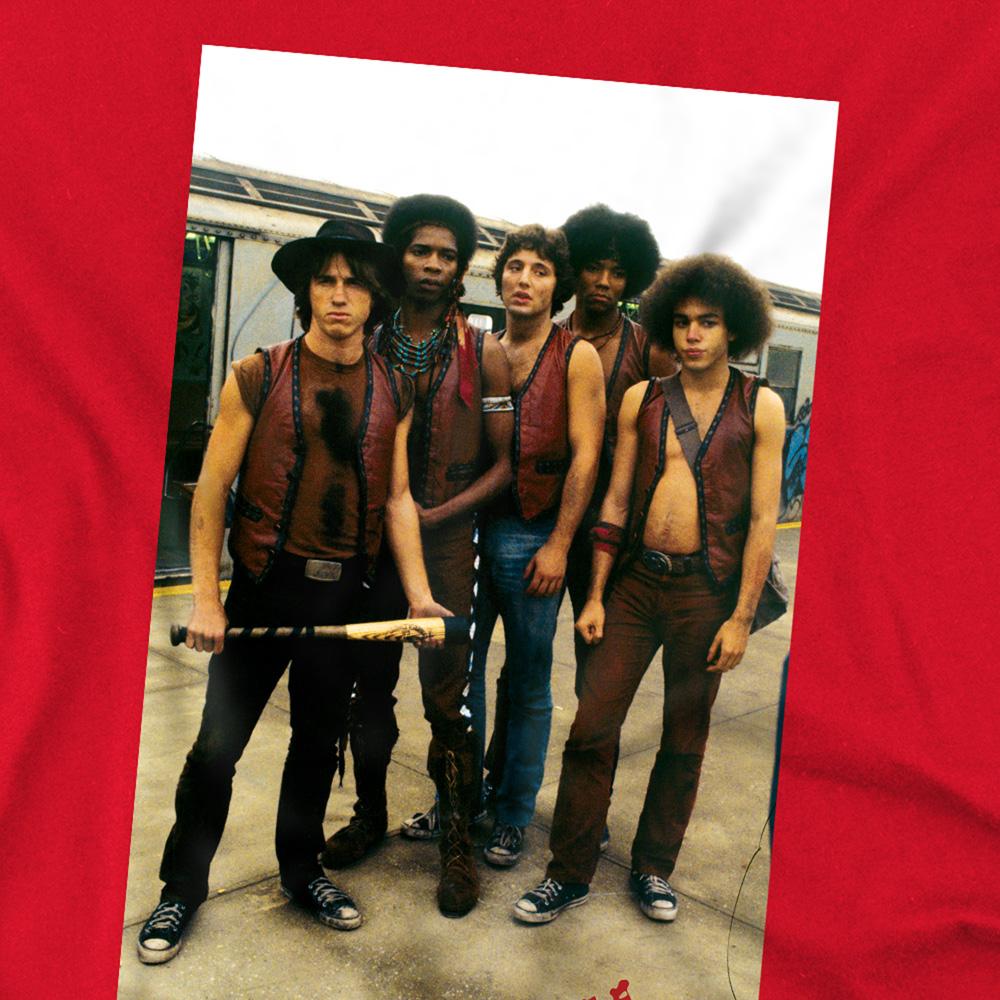 Red - Side - The Warriors Unisex Adult Old Film T-Shirt