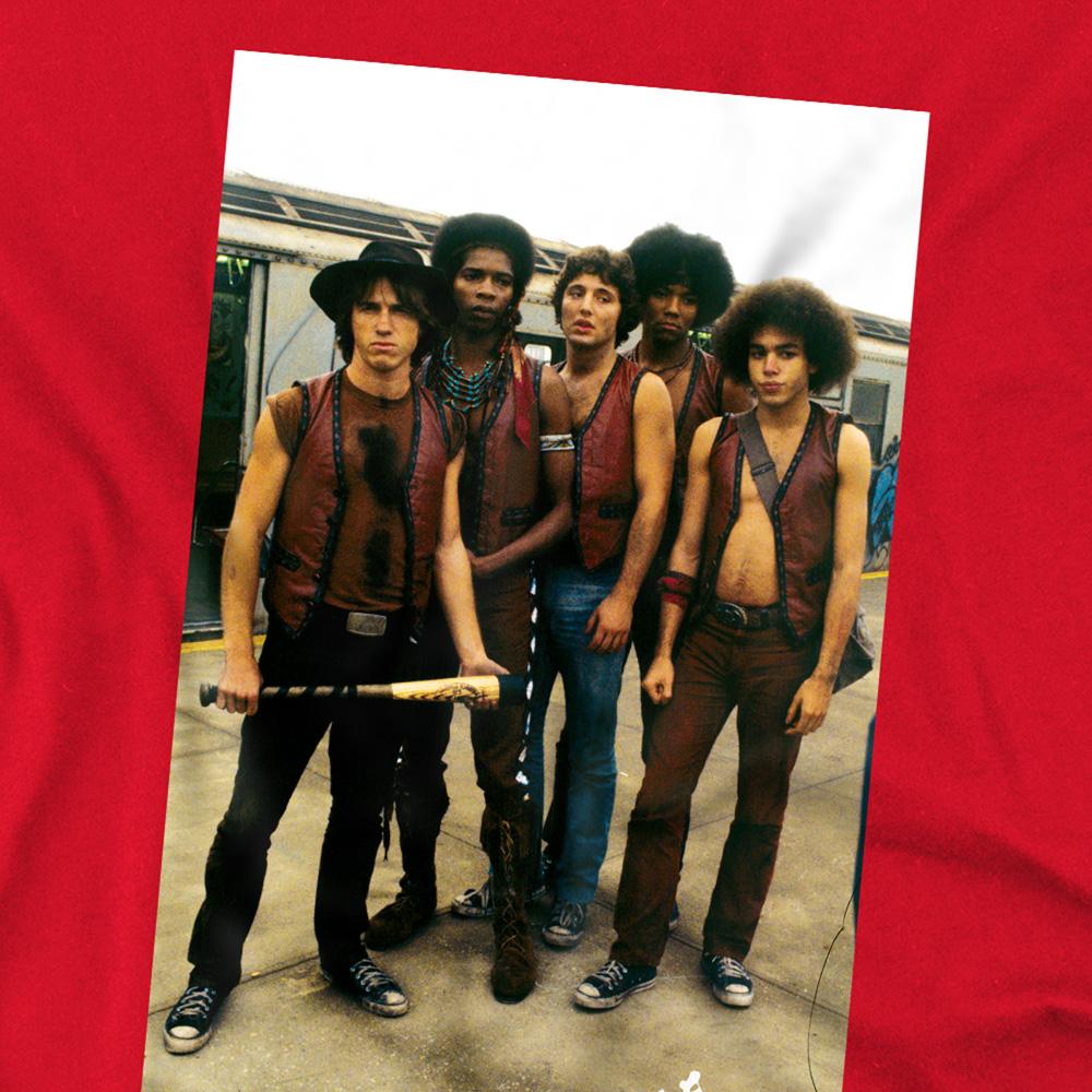 Red - Side - The Warriors Unisex Adult Old Film T-Shirt