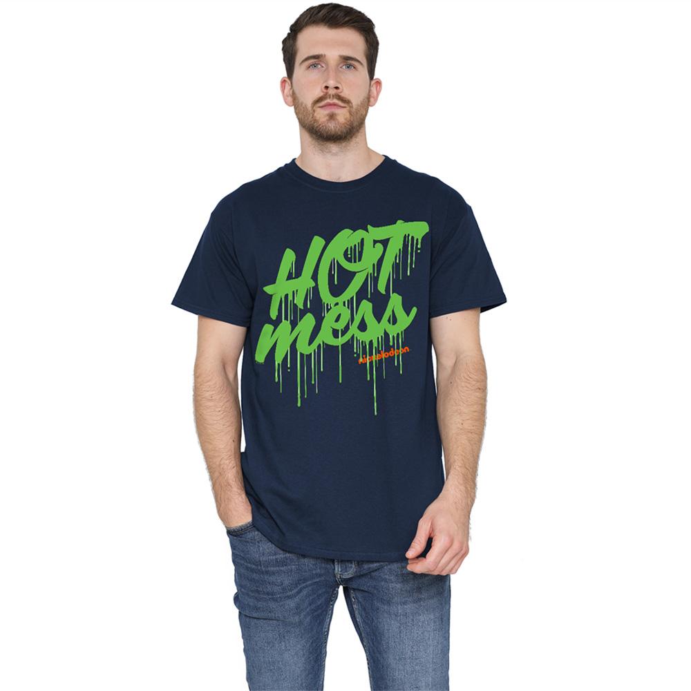 Navy - Back - Nickelodeon Unisex Adult Slime Hot Mess T-Shirt