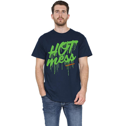 Navy - Back - Nickelodeon Unisex Adult Slime Hot Mess T-Shirt