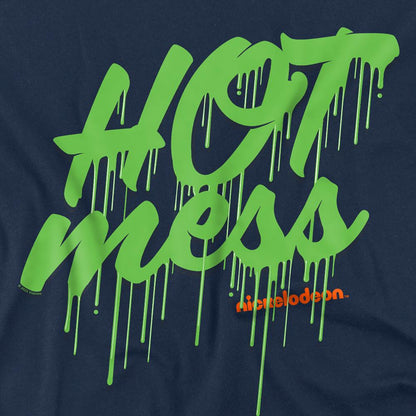 Navy - Side - Nickelodeon Unisex Adult Slime Hot Mess T-Shirt
