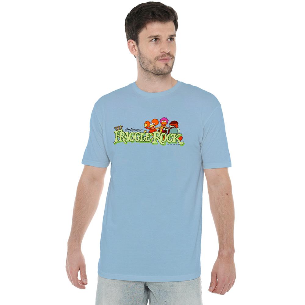 Light Blue - Back - Fraggle Rock Unisex Adult Leaf Logo T-Shirt