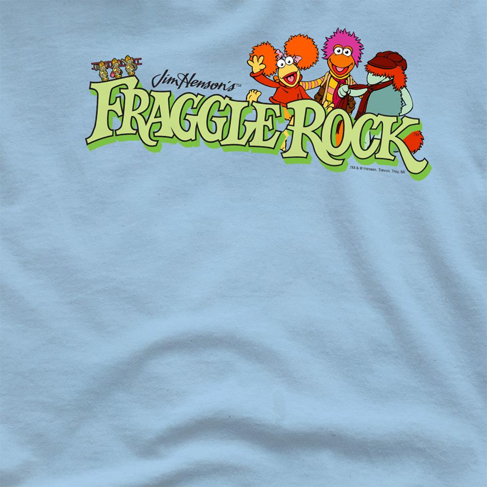 Light Blue - Side - Fraggle Rock Unisex Adult Leaf Logo T-Shirt
